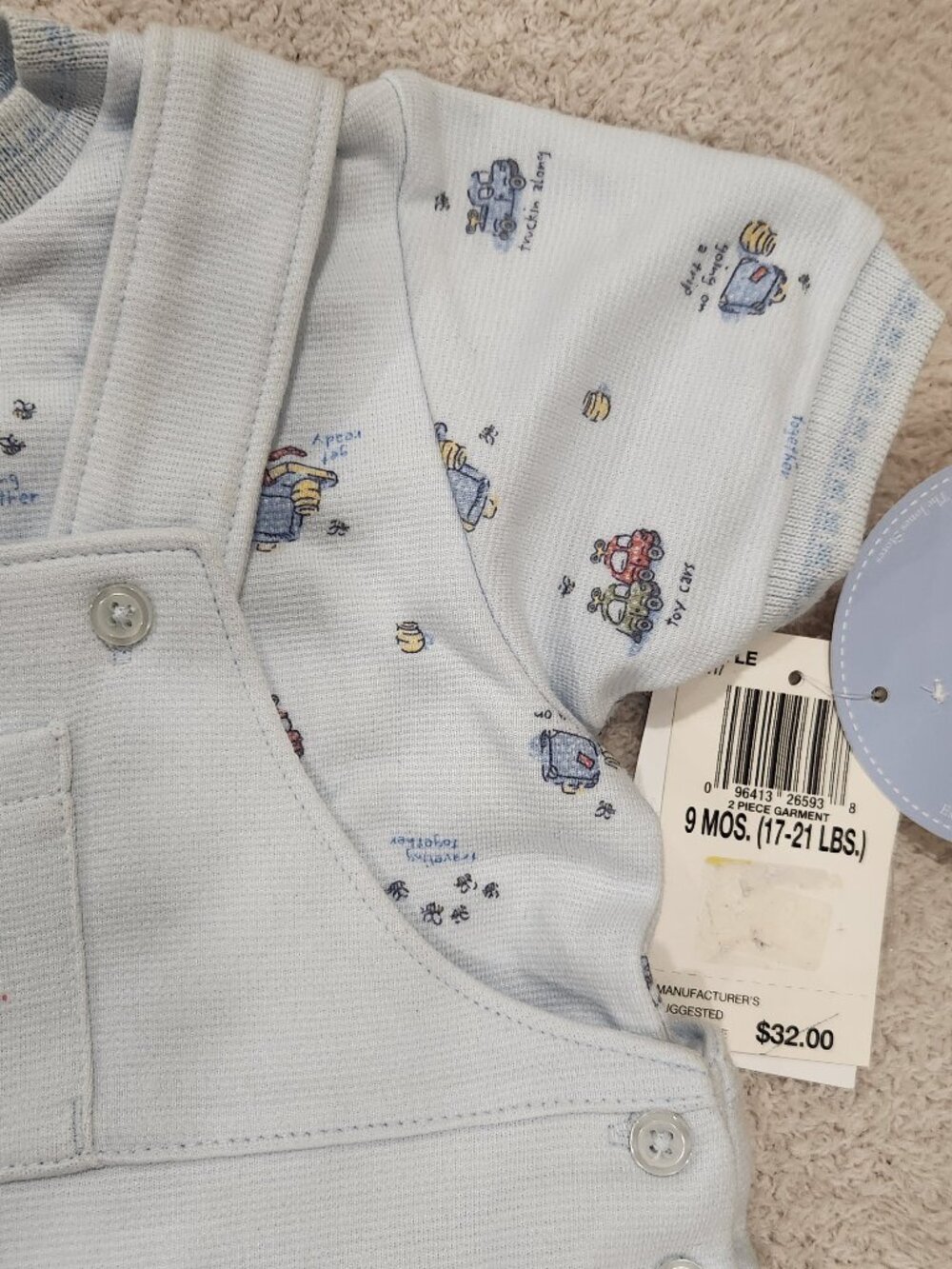 Disney - Baby Boys' 2-Pc "Going on a Trip" Shortall Set - Picture 3 of 5